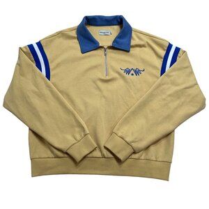 Wish Me Luck Quarter Zip Long Sleeve Polo in Yellow